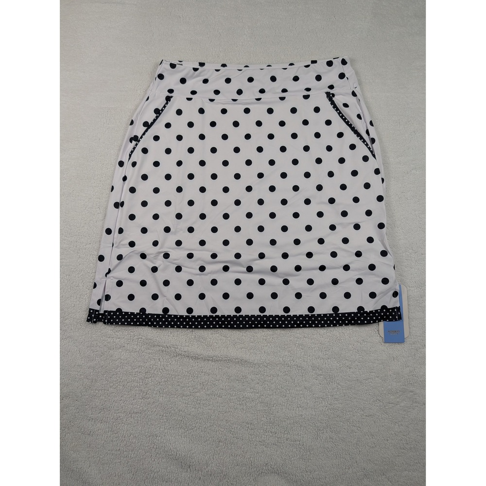 acegolfs Womens Polka Dot Golf Skort White Black UPF 50+ Performance Skirt Small